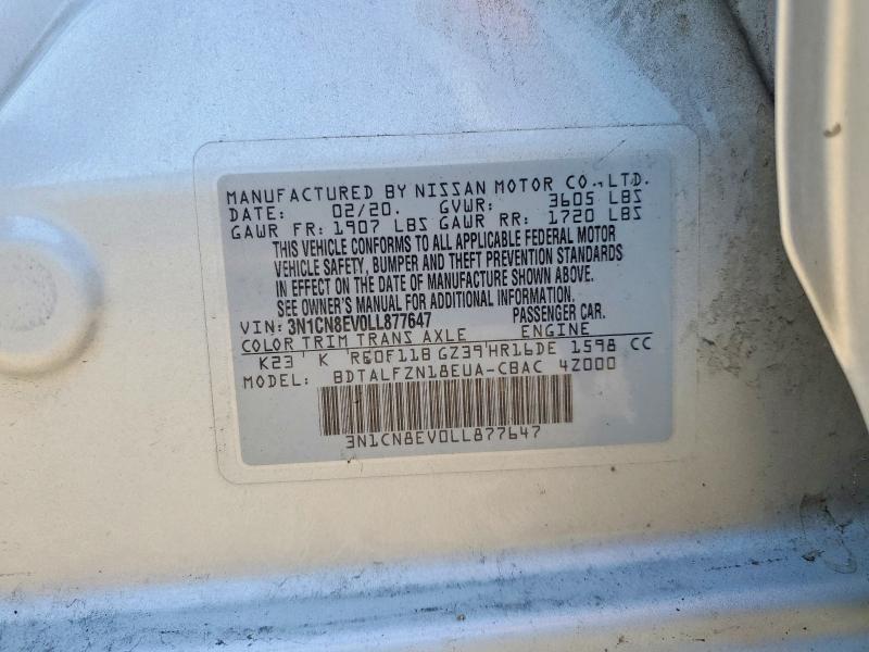 Aukcja sprzedaży 2020 Nissan Versa, vin: 3N1CN8EV0LL877647, numer aukcji: 60242636
