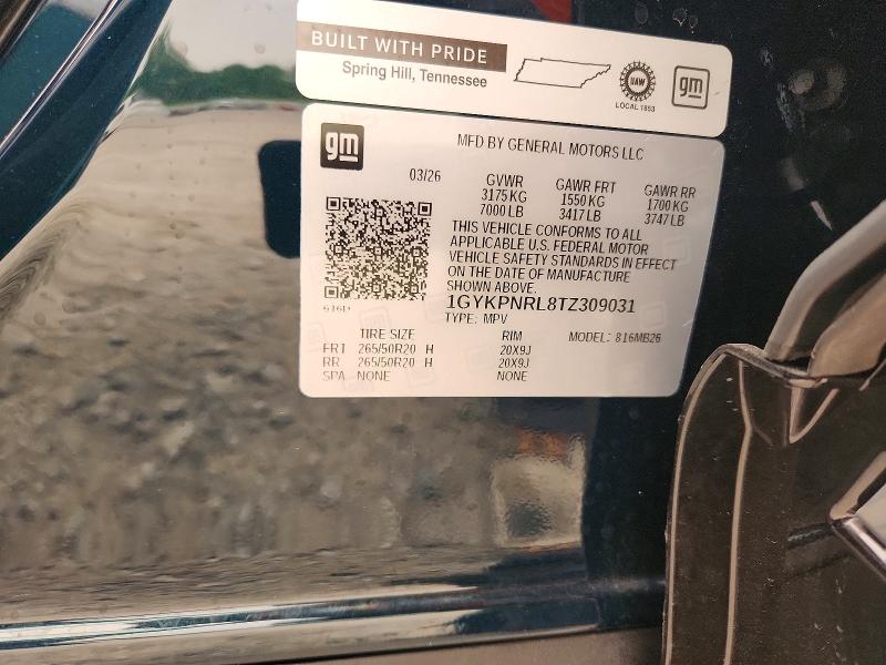 Aukcja sprzedaży 2026 Cadillac Lyriq, vin: 1GYKPNRL8TZ309031, numer aukcji: 61071856