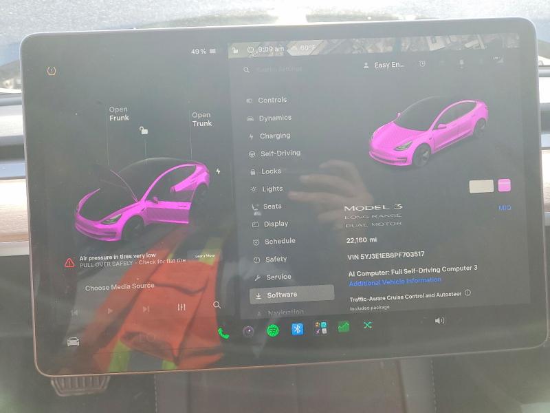 Продажа на аукционе авто 2023 Tesla Model 3, vin: 5YJ3E1EB8PF703517, номер лота: 59189696