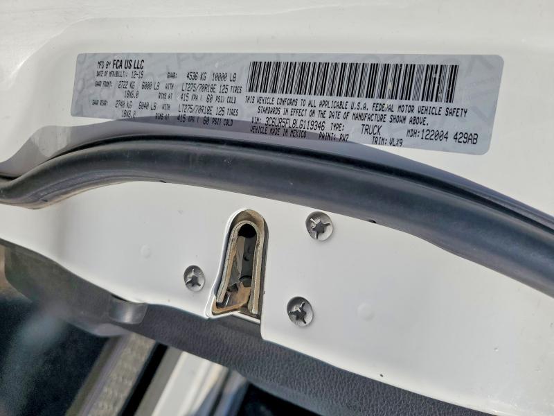 2020 Ram 2500 მანქანა იყიდება აუქციონზე, vin: 3C6UR5FL8LG119346, აუქციონის ნომერი: 63154176