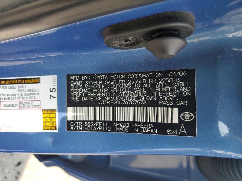61639786 :رقم المزاد ، JTDKB20U767075781 vin ، 2006 Toyota Prius مزاد بيع