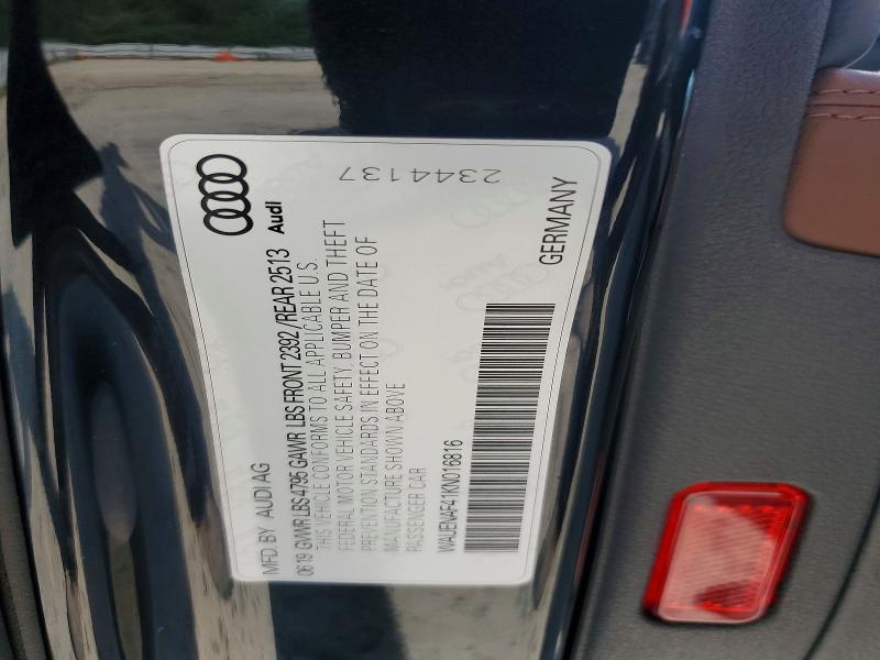 Aukcja sprzedaży 2019 Audi A4, vin: WAUENAF41KN016816, numer aukcji: 63659856