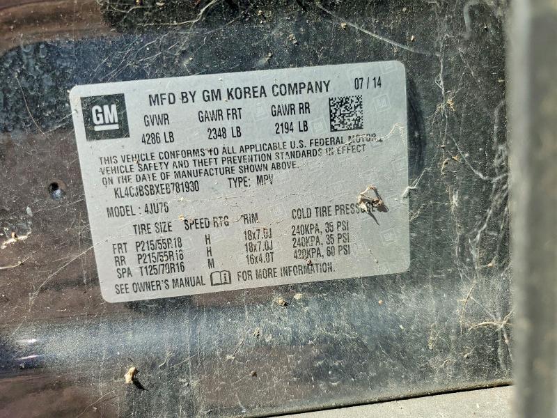 Продаж на аукціоні авто 2014 Buick Encore, vin: KL4CJBSBXEB781930, номер лоту: 62587476