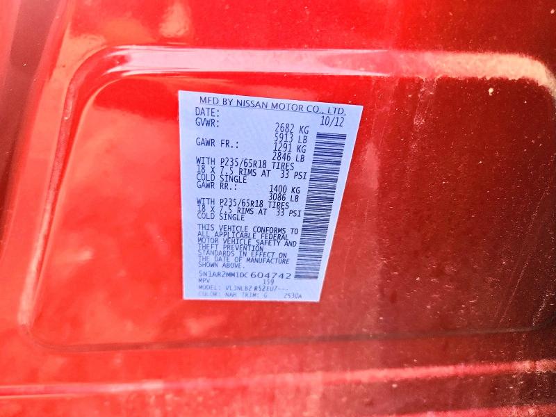 Aukcja sprzedaży 2013 Nissan Pathfinder, vin: 5N1AR2MM1DC604742, numer aukcji: 58645706