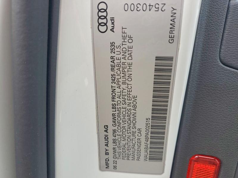 2023 Audi A4 მანქანა იყიდება აუქციონზე, vin: WAUABAF48PA002515, აუქციონის ნომერი: 63140106