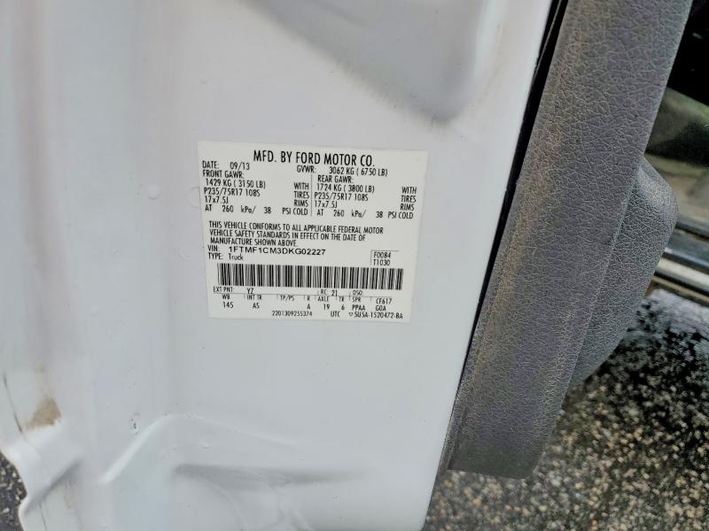 62582356 :رقم المزاد ، 1FTMF1CM3DKG02227 vin ، 2013 Ford F150 مزاد بيع