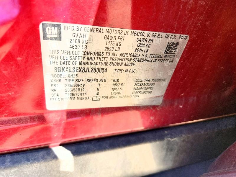 62421236 :رقم المزاد ، 3GKALSEX8JL280854 vin ، 2018 Gmc Terrain مزاد بيع