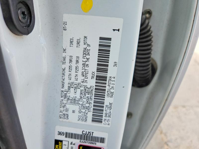 60817776 :رقم المزاد ، 5TFEY5F10MX289633 vin ، 2021 Toyota Tundra مزاد بيع