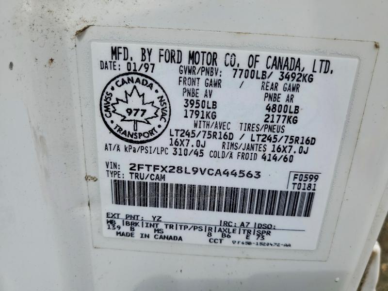 60025706 :رقم المزاد ، 2FTFX28L9VCA44563 vin ، 1997 Ford F250 مزاد بيع