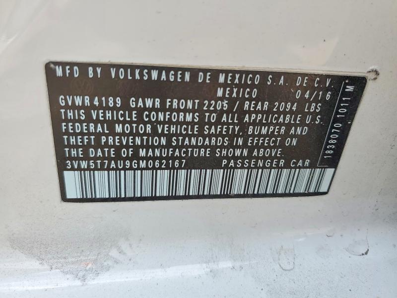 Продаж на аукціоні авто 2016 Volkswagen Gti, vin: 3VW5T7AU9GM062167, номер лоту: 62319626