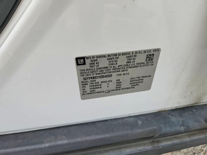 2014 Cadillac Srx მანქანა იყიდება აუქციონზე, vin: 3GYFNBE31ES642926, აუქციონის ნომერი: 62809386