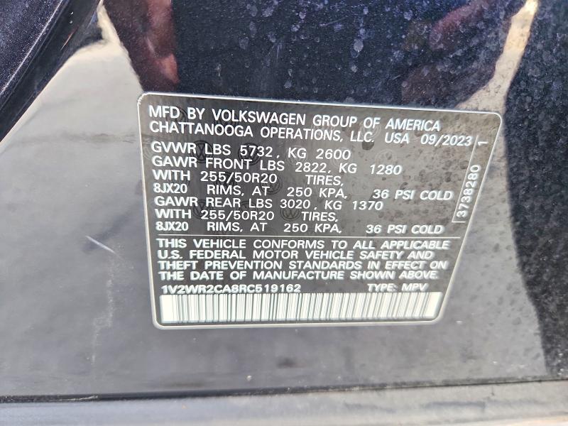 Продаж на аукціоні авто 2024 Volkswagen Atlas, vin: 1V2WR2CA8RC519162, номер лоту: 61571756