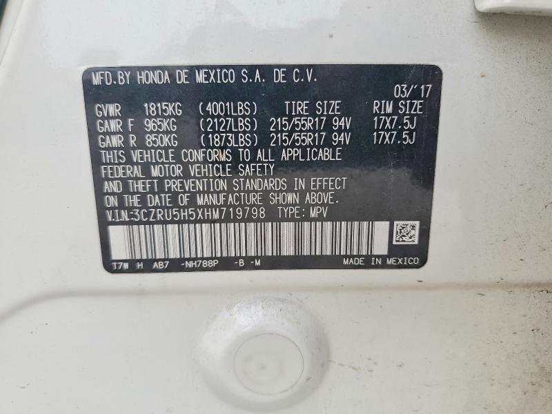 Auction sale of the 2017 Honda Hr-v, vin: 3CZRU5H5XHM719798, lot number: 58255066