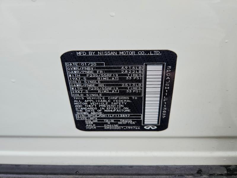 Продаж на аукціоні авто 2020 Infiniti Qx50, vin: 3PCAJ5M11LF113897, номер лоту: 61124476