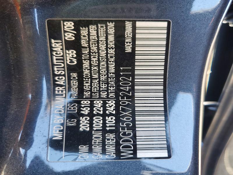 61431276 :رقم المزاد ، WDDGF56X79F240211 vin ، 2009 Mercedes-benz C مزاد بيع
