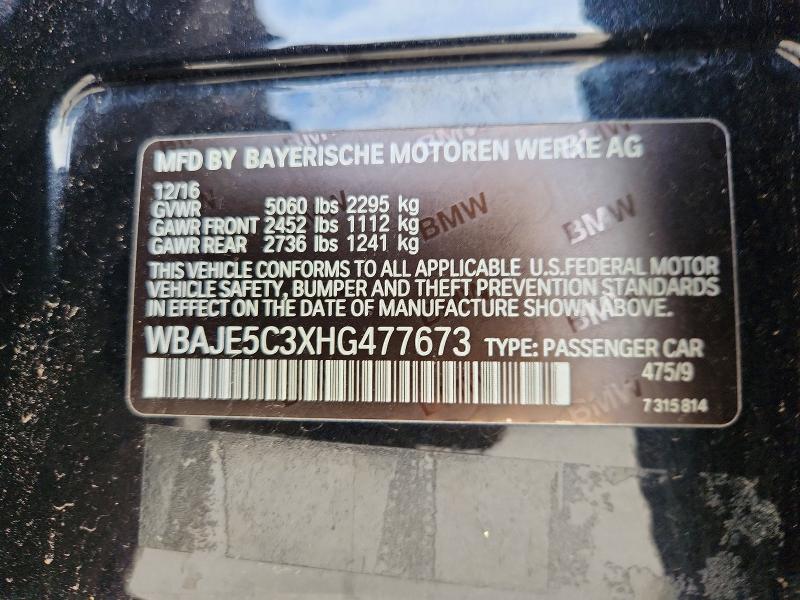 Aukcja sprzedaży 2017 Bmw 540, vin: WBAJE5C3XHG477673, numer aukcji: 61017126