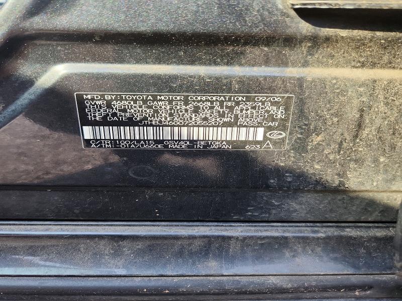 Продажа на аукционе авто 2007 Lexus Es, vin: JTHBJ46G072055207, номер лота: 60679726