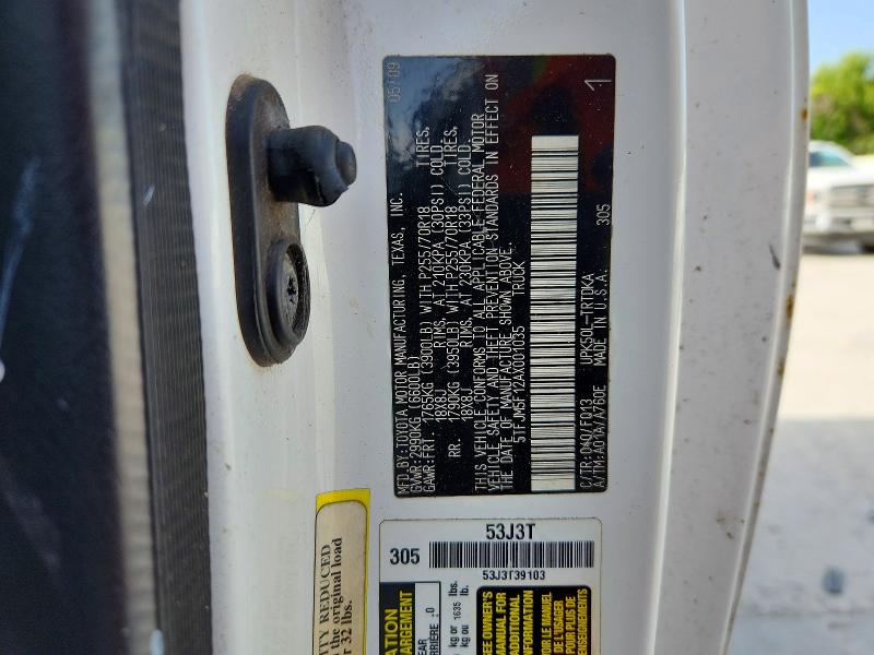 61740916 :رقم المزاد ، 5TFJM5F12AX001035 vin ، 2010 Toyota Tundra مزاد بيع
