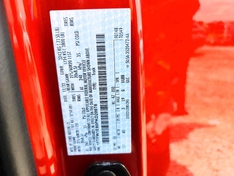 Aukcja sprzedaży 2023 Ford F150, vin: 1FTFW1E80PKD20978, numer aukcji: 60969206