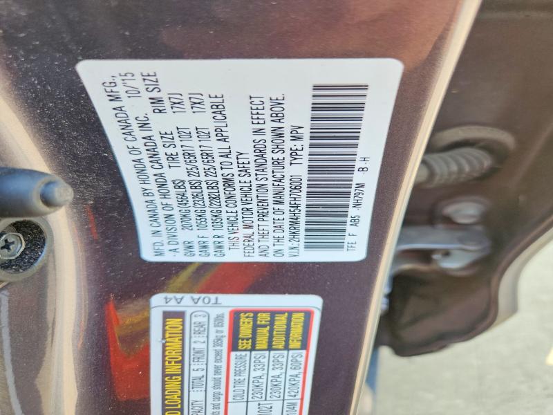 62399776 :رقم المزاد ، 2HKRM4H54FH706001 vin ، 2015 Honda Cr-v مزاد بيع