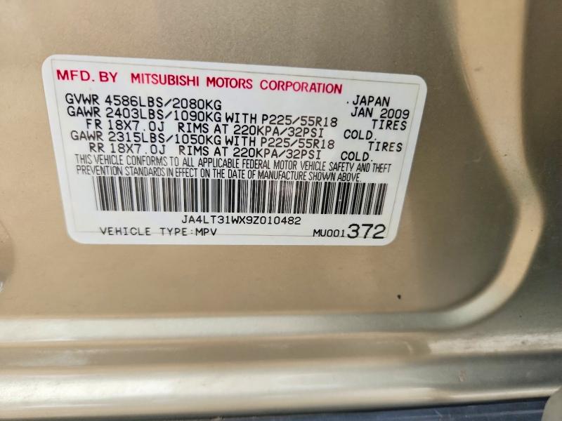 59803556 :رقم المزاد ، JA4LT31WX9Z010482 vin ، 2009 Mitsubishi Outlander مزاد بيع