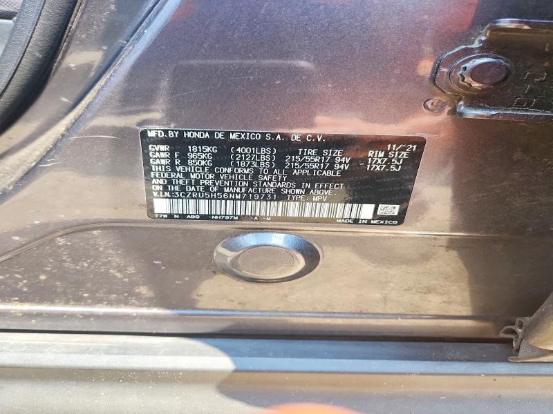 Продаж на аукціоні авто 2022 Honda Hr-v, vin: 3CZRU5H56NM719731, номер лоту: 63219626