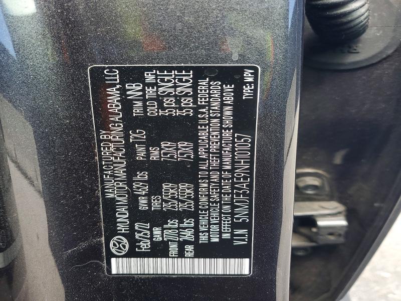 Aukcja sprzedaży 2022 Hyundai Tucson, vin: 5NMJF3AE9NH101057, numer aukcji: 58953496