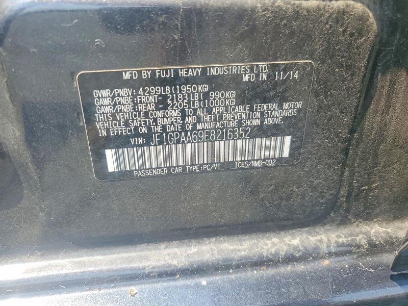 62710886 :رقم المزاد ، JF1GPAA69F8216352 vin ، 2015 Subaru Impreza مزاد بيع