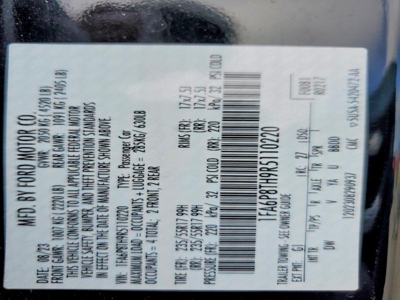 Продажа на аукционе авто 2024 Ford Mustang, vin: 1FA6P8TH9R5110220, номер лота: 59058716
