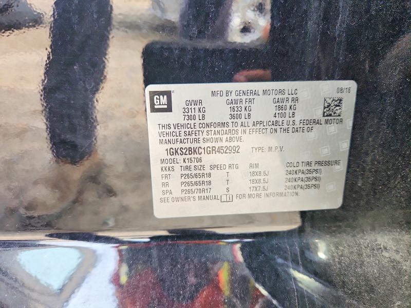 Продаж на аукціоні авто 2016 Gmc Yukon, vin: 1GKS2BKC1GR452992, номер лоту: 60821316