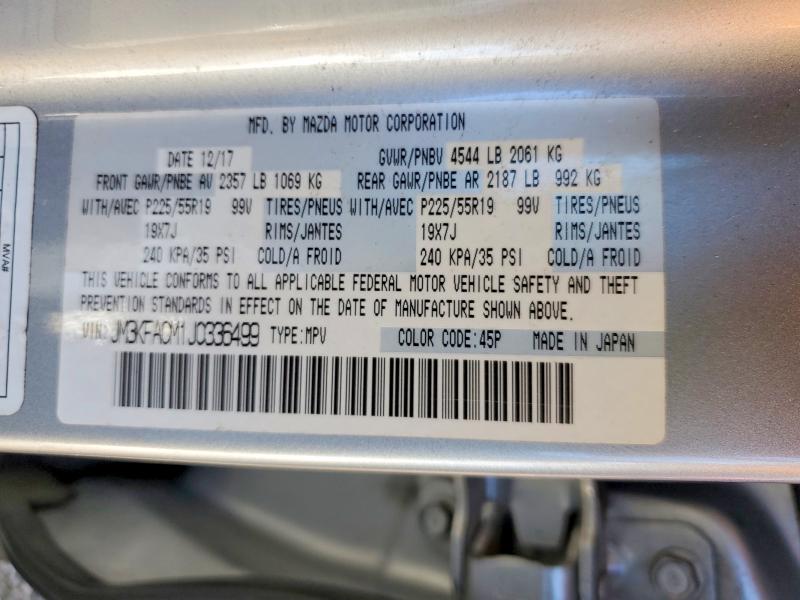 Продаж на аукціоні авто 2018 Mazda Cx-5, vin: JM3KFACM1J0336499, номер лоту: 60883626
