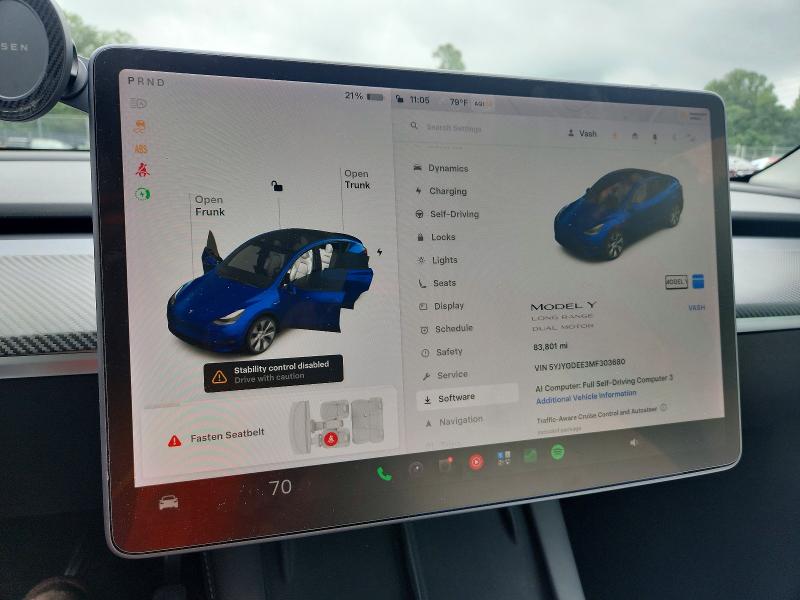 60111676 :رقم المزاد ، 5YJYGDEE3MF303680 vin ، 2021 Tesla Model Y مزاد بيع