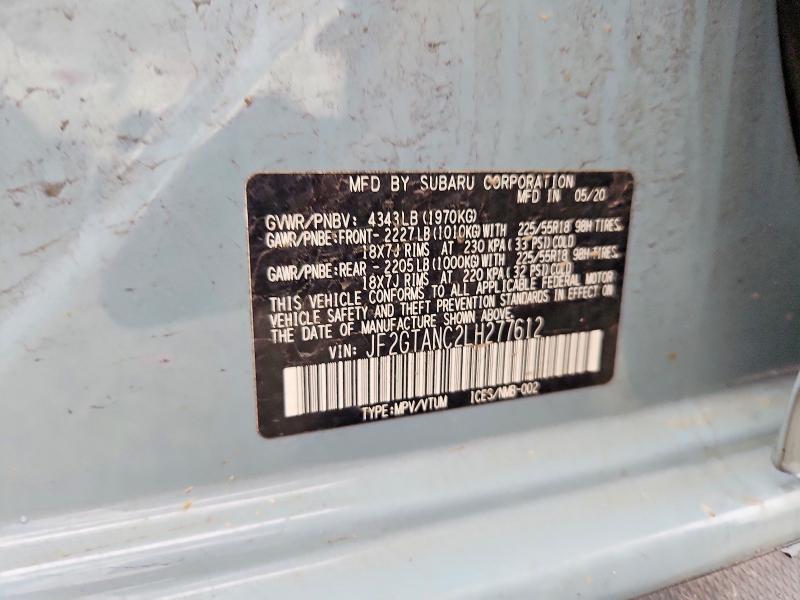 Продаж на аукціоні авто 2020 Subaru Crosstrek, vin: JF2GTANC2LH277612, номер лоту: 61375896