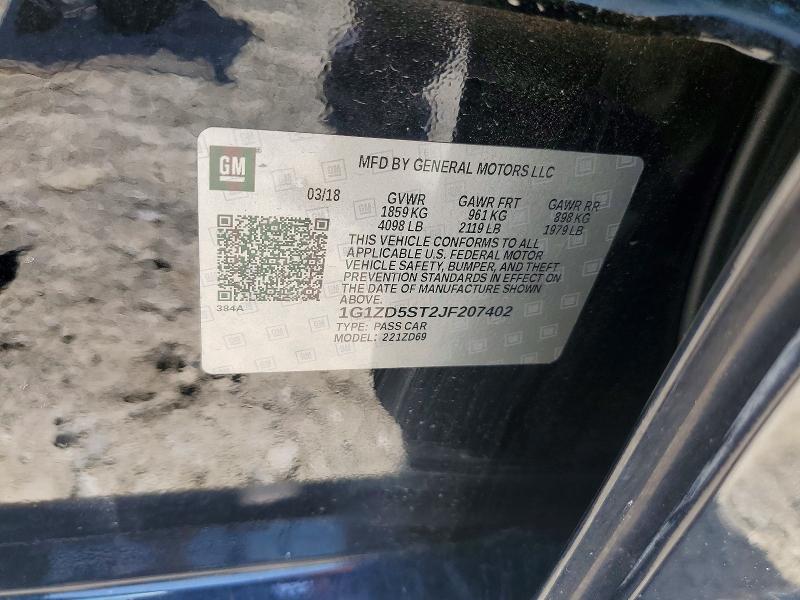 Aukcja sprzedaży 2018 Chevrolet Malibu, vin: 1G1ZD5ST2JF207402, numer aukcji: 60713106