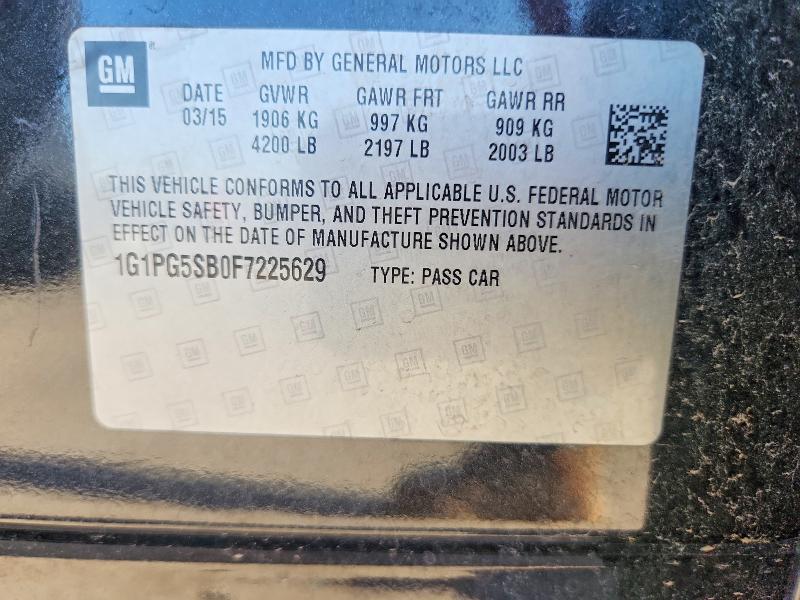 Продажа на аукционе авто 2015 Chevrolet Cruze, vin: 1G1PG5SB0F7225629, номер лота: 62486116