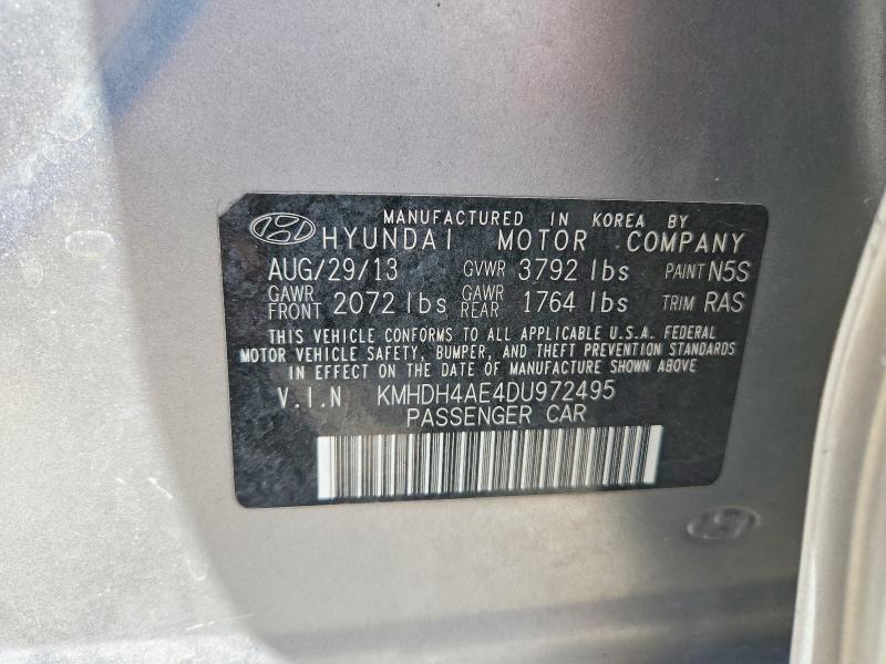 Продажа на аукционе авто 2013 Hyundai Elantra, vin: KMHDH4AE4DU972495, номер лота: 61880036