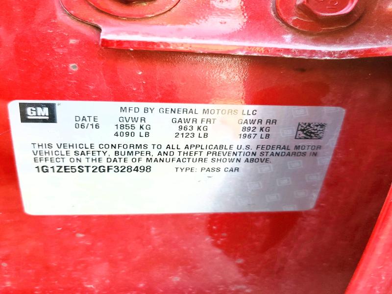 Aukcja sprzedaży 2016 Chevrolet Malibu, vin: 1G1ZE5ST2GF328498, numer aukcji: 59885506