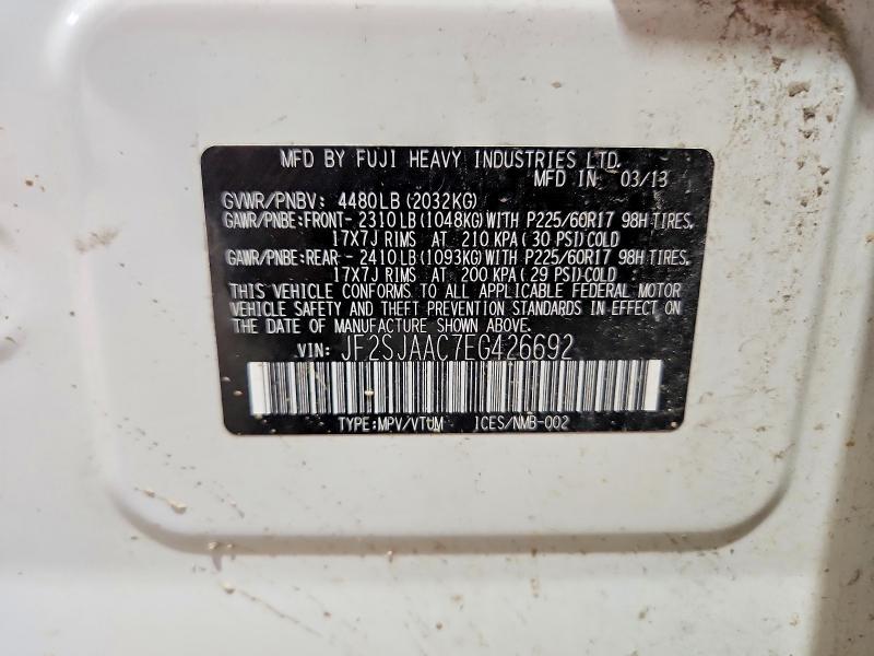 Aukcja sprzedaży 2014 Subaru Forester, vin: JF2SJAAC7EG426692, numer aukcji: 62821536