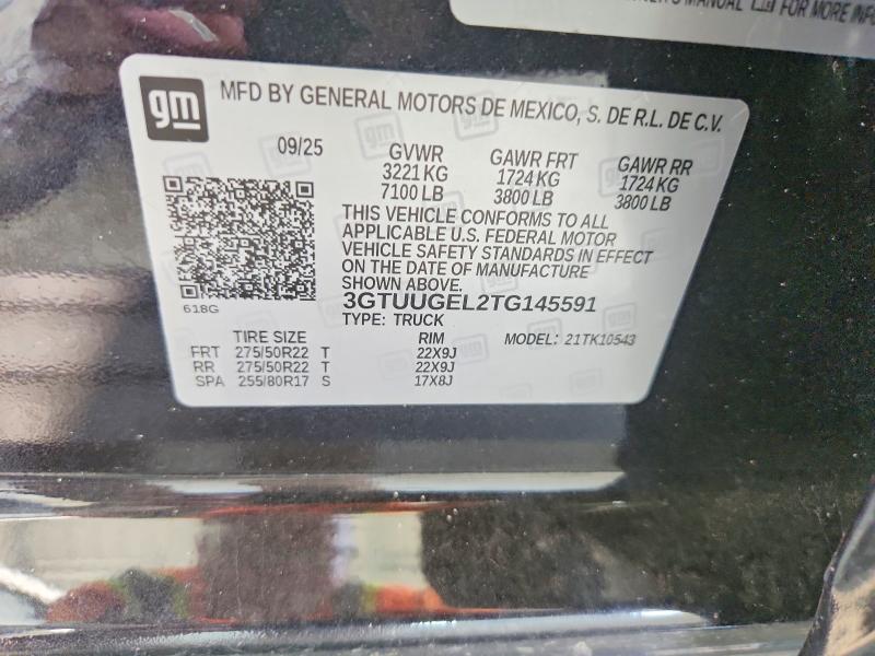 62755256 :رقم المزاد ، 3GTUUGEL2TG145591 vin ، 2026 Gmc Sierra مزاد بيع