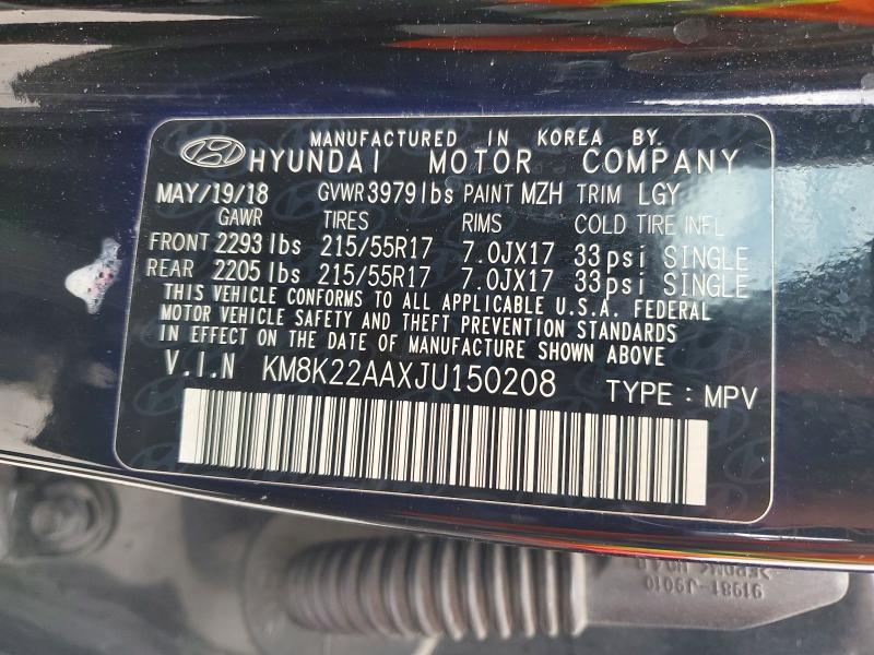 Aukcja sprzedaży 2018 Hyundai Kona, vin: KM8K22AAXJU150208, numer aukcji: 60720146