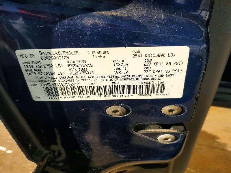 Продаж на аукціоні авто 2006 Jeep Liberty, vin: 1J4GL48K16W182231, номер лоту: 61207046
