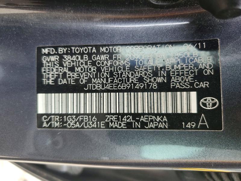 Продажа на аукционе авто 2011 Toyota Corolla, vin: JTDBU4EE6B9149178, номер лота: 60665516