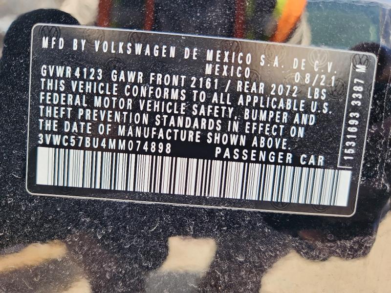 Aukcja sprzedaży 2021 Volkswagen Jetta, vin: 3VWC57BU4MM074898, numer aukcji: 60073256