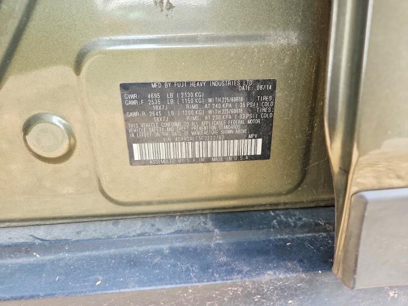 Продажа на аукционе авто 2015 Subaru Outback, vin: 4S4BSALC5F3222762, номер лота: 62946876