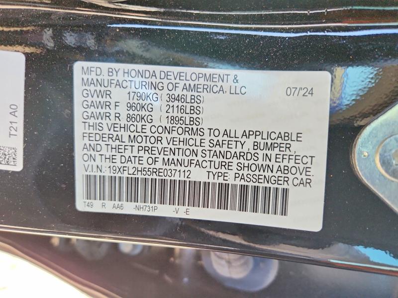 Продаж на аукціоні авто 2024 Honda Civic, vin: 19XFL2H55RE037112, номер лоту: 59308266