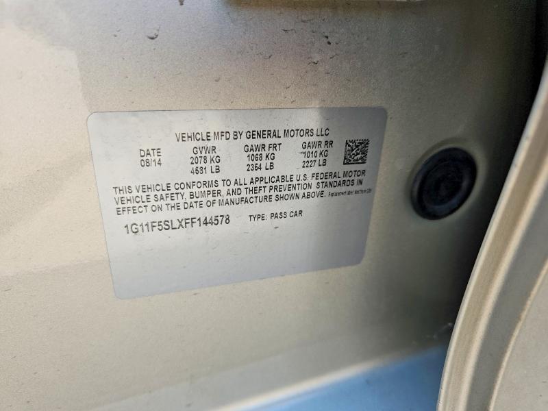 60961216 :رقم المزاد ، 1G11F5SLXFF144578 vin ، 2015 Chevrolet Malibu مزاد بيع