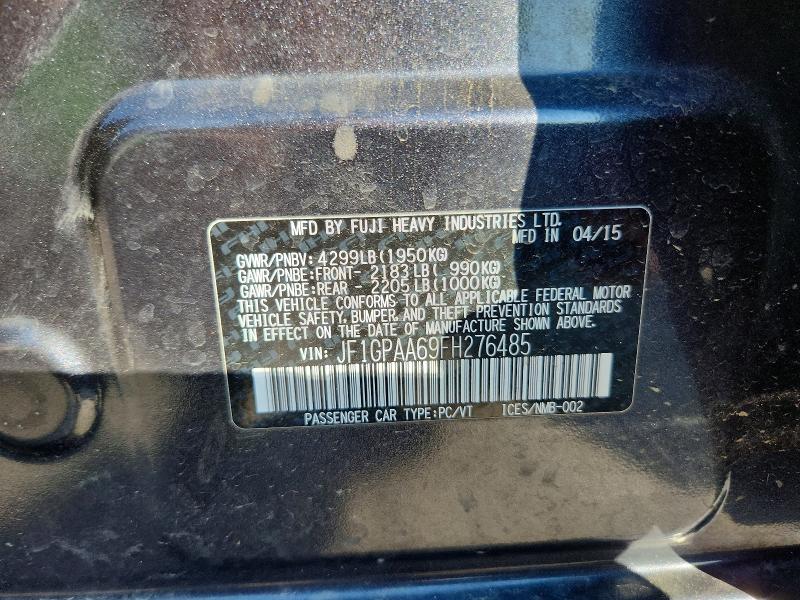 Aukcja sprzedaży 2015 Subaru Impreza, vin: JF1GPAA69FH276485, numer aukcji: 63141876