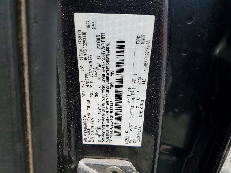 63591466 :رقم المزاد ، 1FMCU9JX1GUB85143 vin ، 2016 Ford Escape مزاد بيع