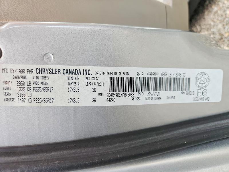 Aukcja sprzedaży 2010 Dodge Grand Caravan, vin: 2D4RN4DEXAR400681, numer aukcji: 59227876