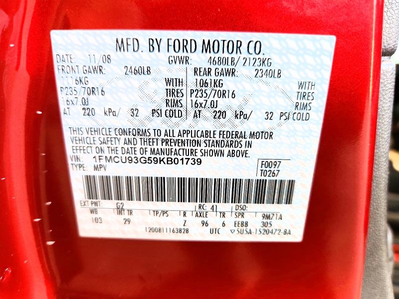 Продаж на аукціоні авто 2009 Ford Escape, vin: 1FMCU93G59KB01739, номер лоту: 60759236